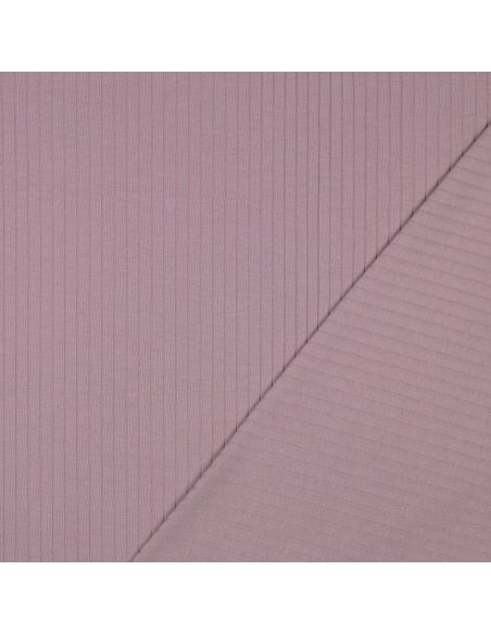 Geribbelde lichte katoenen jersey stof - Mauve