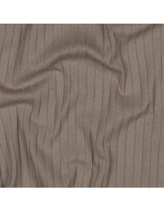 Licht geribbelde katoenen jersey stof - Taupe 2