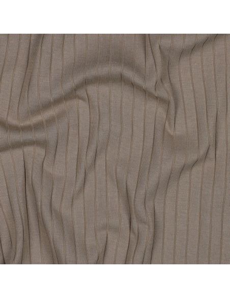Licht geribbelde katoenen jersey stof - Taupe