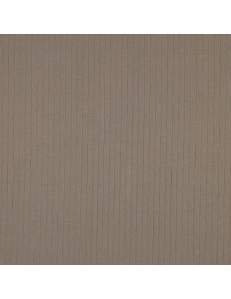 Licht geribbelde katoenen jersey stof - Taupe