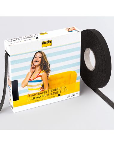 Rekbare rechte steun Vlieseline - Zwart