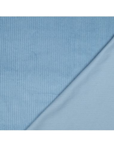 Katoenen ribfluweel stof - Blauw