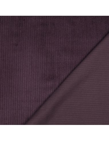 Katoenen ribfluweel stof - Aubergine