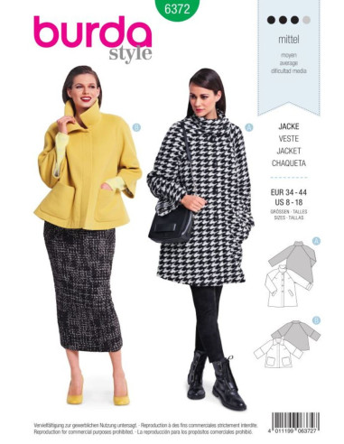 Jas patroon - Burda 6372