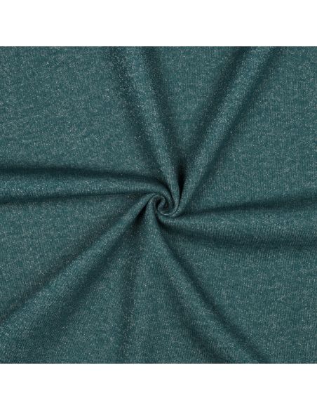 Glitterende sweatstof - Petrolblauw