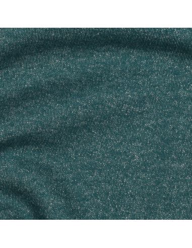 Glitterende sweatstof - Petrolblauw