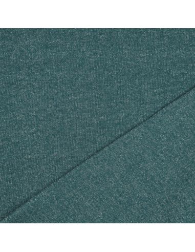 Glitterende sweatstof - Petrolblauw