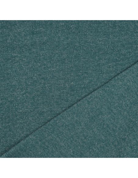 Glitterende sweatstof - Petrolblauw