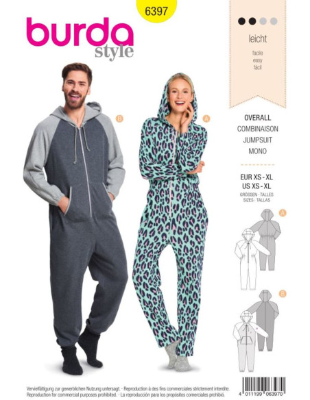 Patroon voor overall - Burda 6397