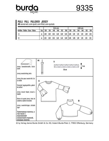 Trui patroon - Burda 9335