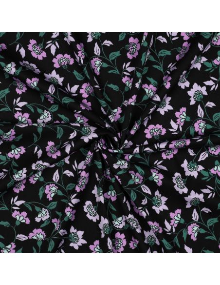 Zware stretch viscose stof Rosella - Zwart