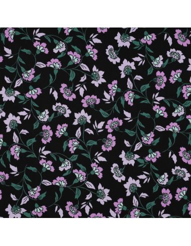 Zware stretch viscose stof Rosella - Zwart