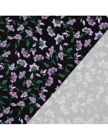 Zware stretch viscose stof Rosella - Zwart