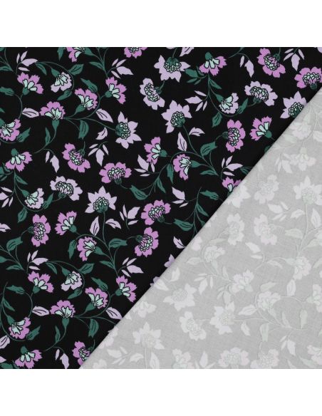 Zware stretch viscose stof Rosella - Zwart