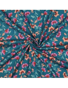 Zware stretch viscose stof Rosella - Petrol blauw