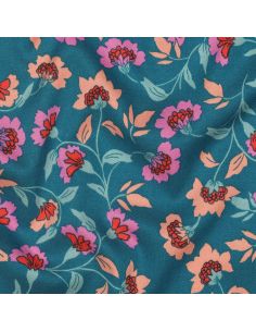 Zware stretch viscose stof Rosella - Petrol blauw 2