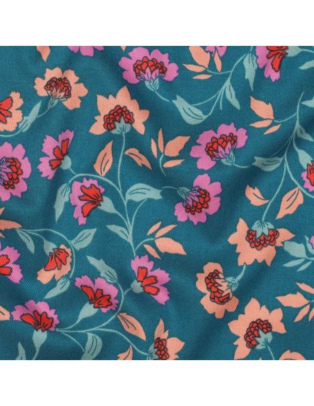Zware stretch viscose stof Rosella - Petrol blauw