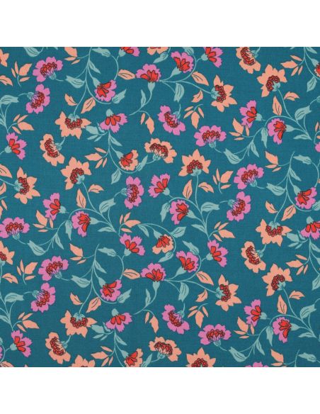 Zware stretch viscose stof Rosella - Petrol blauw