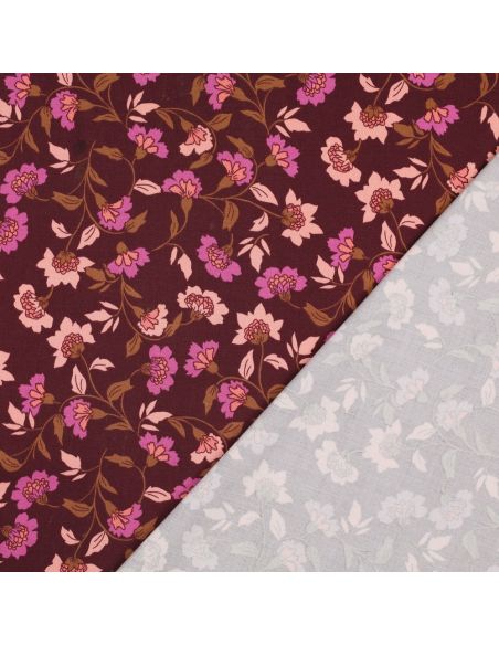 Zware stretch viscose stof Rosella - Bordeaux