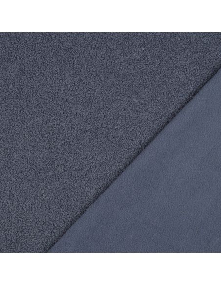 Teddy dubbelzijdige fleece stof - Jeans