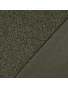 Teddy dubbelzijdige fleece stof - Kaki