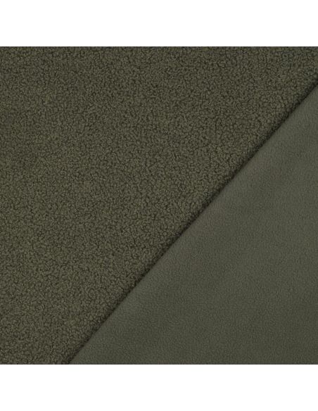 Teddy dubbelzijdige fleece stof - Kaki