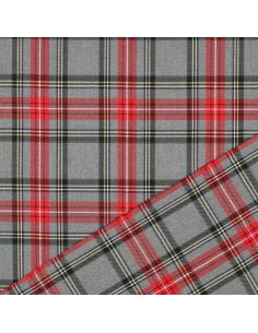 Schotse tartan stoffen - Rood en grijs