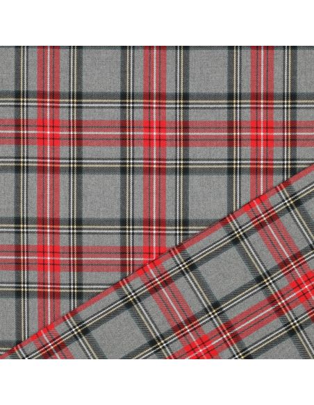 Schotse tartan stoffen - Rood en grijs