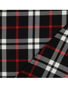 Schotse tartan stoffen - Zwart, wit en rood
