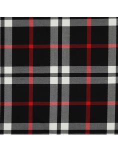 Schotse tartan stoffen - Zwart, wit en rood 2
