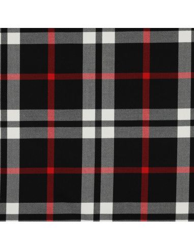 Schotse tartan stoffen - Zwart, wit en rood