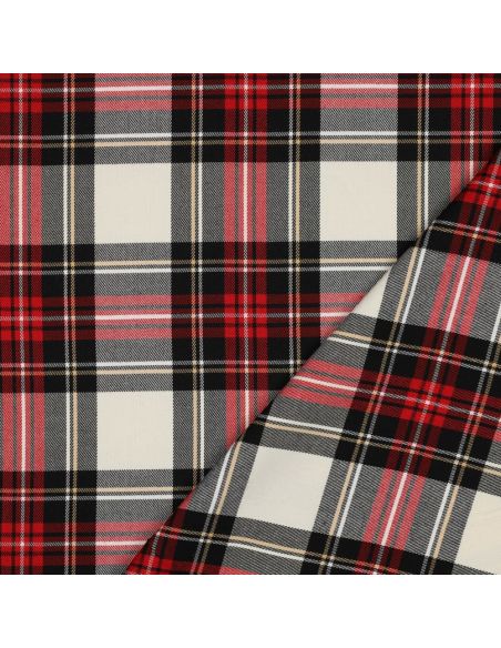 Schotse tartan stoffen - Zwart, rood, geel en wit