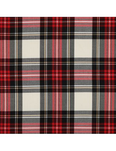 Schotse tartan stoffen - Zwart, rood, geel en wit