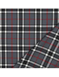 Schotse tartan stoffen - Zwart, grijs en rood