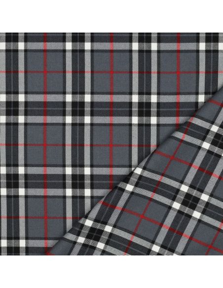 Schotse tartan stoffen - Zwart, grijs en rood