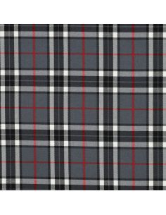 Schotse tartan stoffen - Zwart, grijs en rood 2