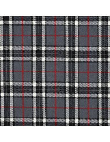 Schotse tartan stoffen - Zwart, grijs en rood