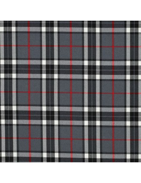Schotse tartan stoffen - Zwart, grijs en rood