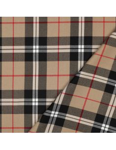 Schotse tartan stoffen - Camel en zwart