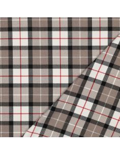 Schotse tartan stoffen - Taupe en zwart