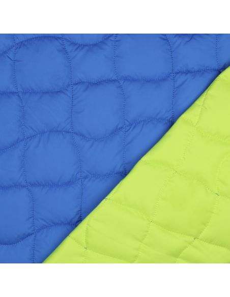 Dubbelzijdige gewatteerde stof pop - Blauw en anijs groen