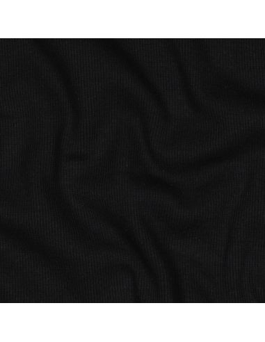 Geribbelde boordstof jersey - Zwart