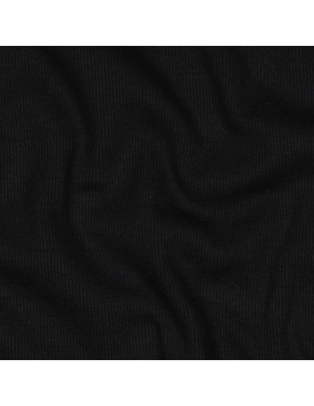 Geribbelde boordstof jersey - Zwart