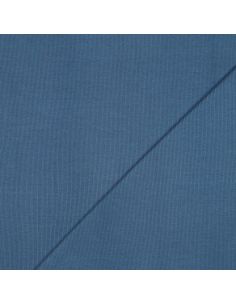 Geribbelde boordstof jersey - Jeansblauw 2
