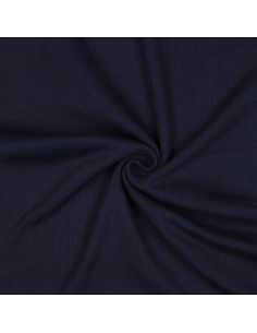 Geribbelde boordstof jersey - Marineblauw