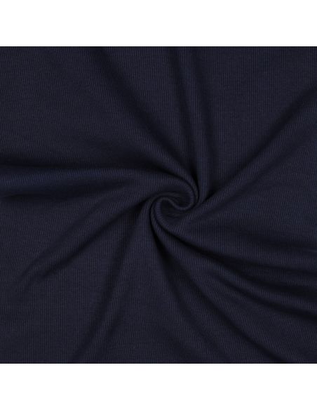 Geribbelde boordstof jersey - Marineblauw