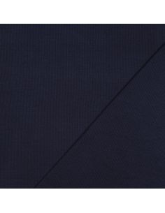 Geribbelde boordstof jersey - Marineblauw 2