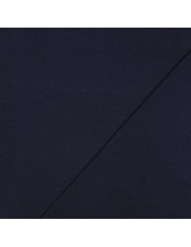 Geribbelde boordstof jersey - Marineblauw