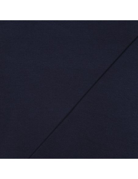 Geribbelde boordstof jersey - Marineblauw