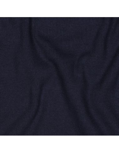 Geribbelde boordstof jersey - Marineblauw